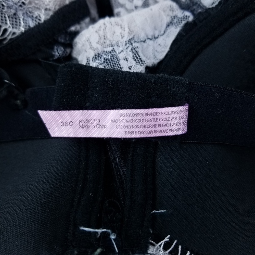 Lace Skirted Teddy Top 38C Sexy Black Pink - Picture 7 of 7